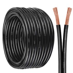 12 Gauge Wire 2 Conductors Copper Wire, 12 AWG Battery Cable Oxygen Free Copper Wire for Solar Panel, Automotive, Trailer, RV and Speaker (12 Gauge 200FT) (Black)