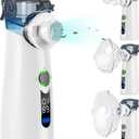 Portable Silent Inhaler with Digital Display, Automatic Residue Cleaning, Rechargeable USB-C for Adults and Children - Grey