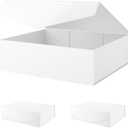 PACKHOME 17x14.5x5.5 Inches, 3 Extra Large Gift Boxes with Lids, Magnetic Closure Boxes for Clothes and Large Gifts (Matte White with Grain Texture)