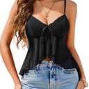 Avidlove Womens y2k Cami Top V Neck Sleeveless Blouse Shirts Irregular Ruffle Flowy Tank Camisole