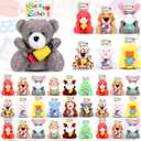 36 Pcs Welcome Back to School Gifts for Students Mini Stuffed Plush Animal Keychains Bulk First Day of School Plush for Classroom Goodie Bag Fillers Party Supplies