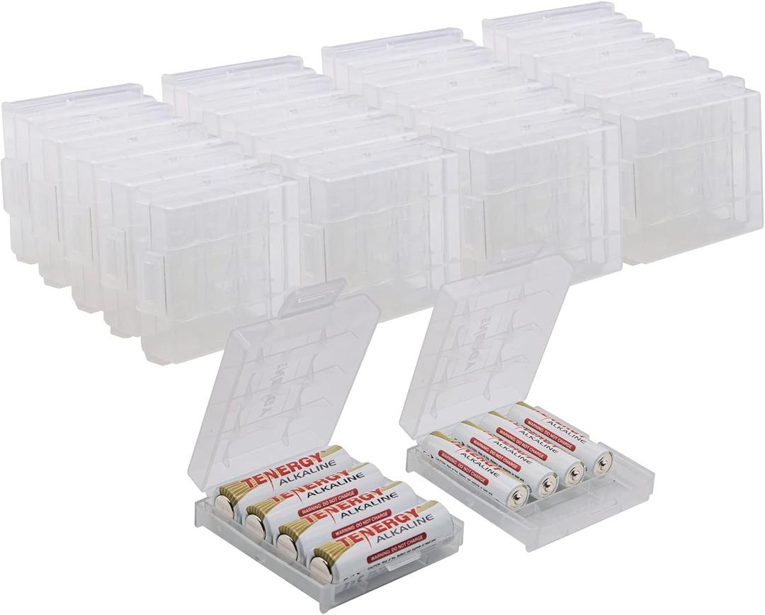 Tenergy 30 Pack Plastic Storage Case for AA/AAA Batteries (Batteries Sold Separately)