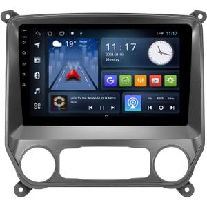 2+32G Android 12 Double Din Car Stereo for Chevrolet Silverado/GMC Sierra 2014-2018 with 10.1 Inch Touchscreen Radio Built-in Bluetooth5.4/WiFi6/Wireless Carplay/Android Auto/GPS/FM/AUX/Backup Camera