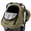 Baby Car Seat Cover Winter: Sprouterie Car Seat Cover Baby - Infant Carseat Canopy Waterproof for Cold Weather Zipper Flap Windproof Universal Fitted Warm and Cozy for Boy Girl Newborn Khaki (Olive Green)