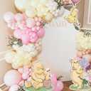 Pink Winnie Cutouts with Cardboard Stand 3 PCS Cute Winnie Cutouts Prop for Girls Baby Shower Deocrations First Birthday Favors Stand Up Prop Centerpiece
