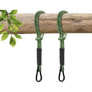 Heavy Duty Tree Swing Ropes, Hammock Tree Straps Hanging Kit, for Outdoor Swings Hammock Playground Set Accessories (1.75ft,21",Green,2Pack)