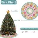 Gingerbread Christmas Tree Skirt, Pink Gingerbread Tree Skirt, Candyland Christmas Decorations for Funny Holiday Party Indoor Decoration Home Decor
