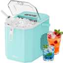 Silonn Ice Maker Countertop, Portable Ice Machine with Carry Handle, Self-Cleaning Ice Makers with Basket and Scoop, 9 Cubes in 6 Mins, 26 lbs per Day, Ideal for Home, Kitchen, Camping, RV