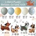 Puppy Birthday Party Decorations 156pcs Dusty Blue Beige Balloons with Cute Puppy Foil Mylar Balloons for Pawty Party Decorations Kids Gift Pet Animal Doggy Birthday Baby Shower Supplies