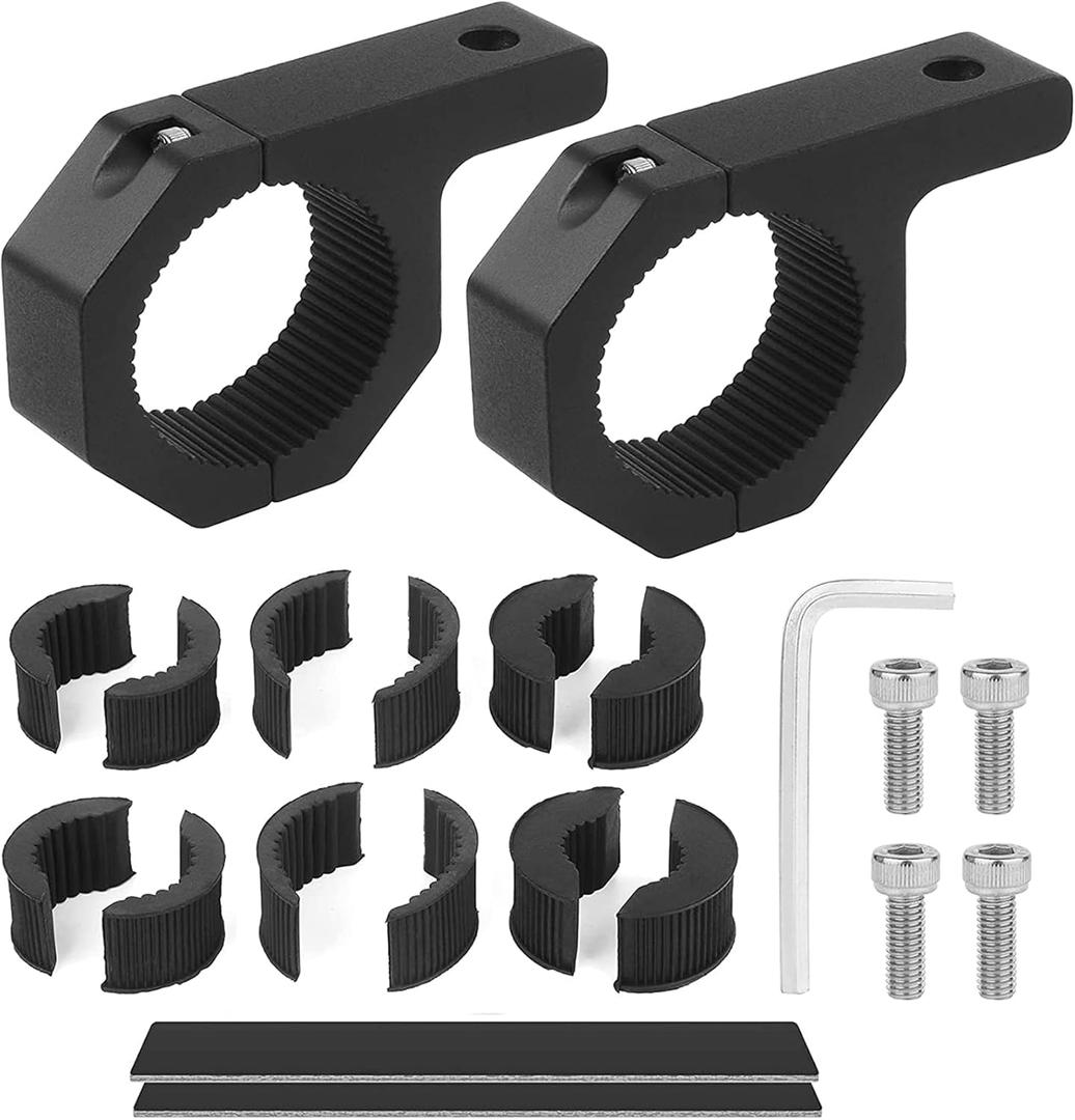2PCS Tube Clamps for Off-Road ATV UTV Light Bar Clamp Kits (Choice 1"/1.5"/1.75"/2" Inch) Aluminium Mounting Bracket Kit LED Off Road Light Horizontal Bar Clamp Roof Roll Cage Holder