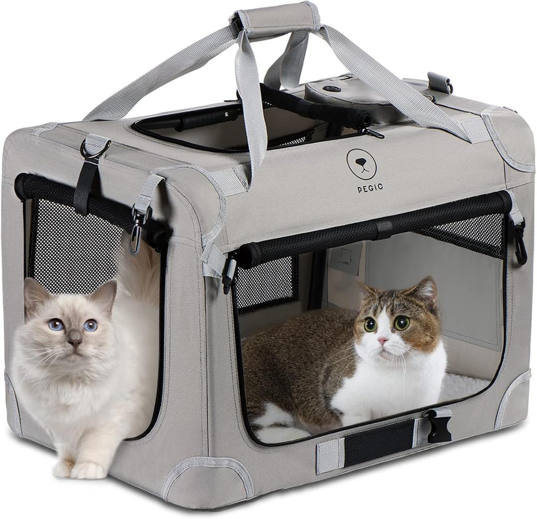 PEGIC Extra Large Cat Carrier for 2 Cats, Portable Soft Sided Large Pet Carrier for Traveling, Indoor and Outdoor Uses, 24"16"16" (X-Large)