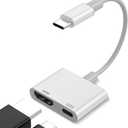 USB C to HDMI Adapter for iPhone 15/16/17,Digital AV Audio Dongle, 4K Video & Audio Sync Screen Converter with 100W Fast Charge, Type C to HDMI Adapter for iPhone 15, iPhone 16, MacBook, iPad,Galaxy