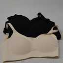 Eleplus 3 Pieces Women's Seamless Wireless Jelly Bras Comfortable Padded T-Shirt Push Up Bralettes Pack (X-Large)