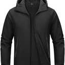 MAGCOMSEN Men's Waterproof Softshell Jacket Fleece Lined Lightweight Hooded Rain Coat Winter Windbreaker Tactical Hiking M