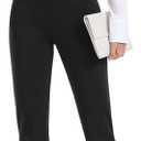 BANETTETA Women's High Waisted Stretch Dress Pants, Black Work Pants with Pockets, Tummy Control Slacks, Petite (6-18) (14)