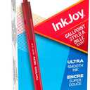 Paper Mate InkJoy 100RT Retractable Ballpoint Pens, Medium Point, Red, Box of 12