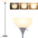LALISU Floor Lamp, LED Standing Lamp 3 Way Dimmable Brightness Floor Lamp Rotary Switch Floor Lamps Modern Industrial Lamp with Shade, Tall Lamps for Living Room Bedroom Office Dining Room (Grey)