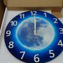 14 Inch Lighted Wall Clocks Battery Operated Blue Glow in The Dark Wall Clock for Kids Bedroom Silent Wall Clock Decorative