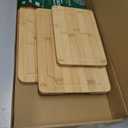 Bamboo Cutting Board Set with Holder, 3-Piece Kitchen Cutting Boards, Cleaning Brush, 15"L x 10"W x 0.5"Th