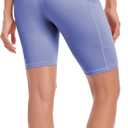 SEEMLY High Waisted Yoga Shorts for Women Tummy Control Fitness Athletic Workout Running Shorts with Deep Pockets (Purple, XL)