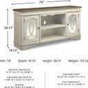 Signature Design by Ashley TV Stand, 74" White Farmhouse Media Console, 74" W x 18.13" D x 36.13" H