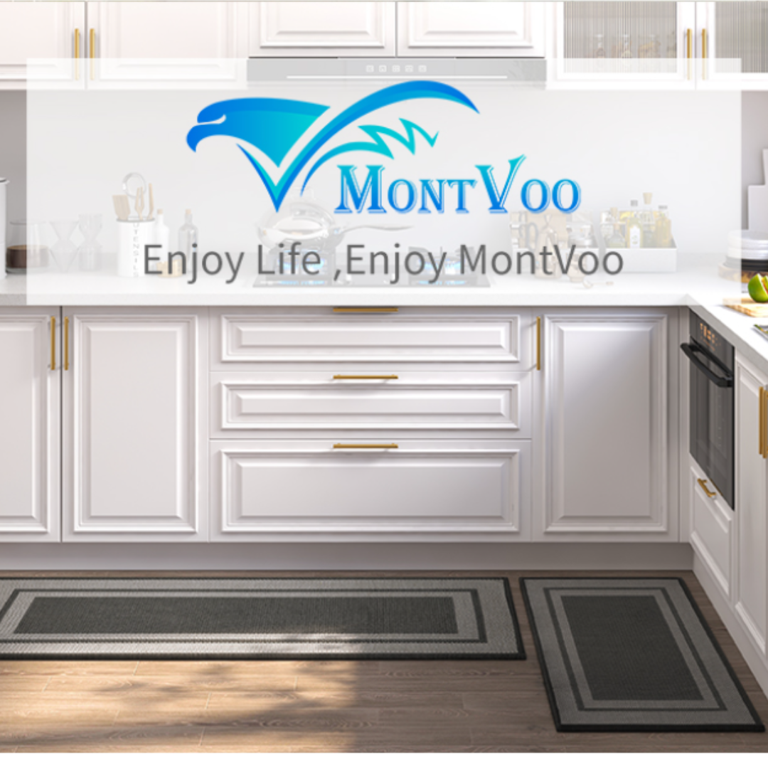 MontVoo Kitchen Rugs Rubber Non-Slip Kitchen Rugs and Mats,Washable Kitchen Mats for Floor,Absorbent Kitchen Runner Hallway, Laundry Room, in Front of Sink 19.5 x 46, 31.5 x 19.5