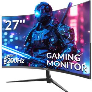 ZZA Gaming Monitor 27 inch PC Gaming Computer Monitor-165/200Hz 1ms -FHD 1080PFreeSyncHDMI 2.0Display Port 1.4VA Angle AdjustableVESA Compatible,Black