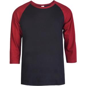 TOP PRO Men's 3/4 Sleeve Casual Raglan Jersey Baseball Tee Shirt, Large