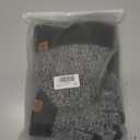 Winter Hats Scarf Set for Men Touchscreen Gloves Warm Knit Beanie Hat Scarves with Fleece Lined Cap (Gray)