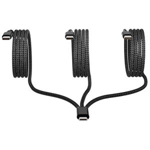 2 x Upgrade 4ft 3-in-1 USB-C to 3 USB-C Cable, USB C Splitter 1 in 3 Out Cord, Multi Charging Cable Compatible with iPhone 16/15, iPad Pro/Air, Samsung Galaxy S24, Moto, Google Pixel, LG, Camera