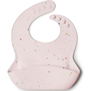 Loulou Lollipop Soft, Waterproof Silicone Feeding Bib for Babies and Toddlers (Confetti Blush)