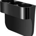 2PCS Seat Wedge Cup Holder for Car, Seat Gap Filler Cup Organizer Storage Box with Coaster(Black)