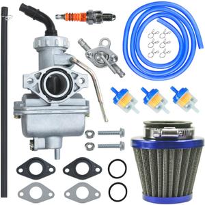 PZ20 Carburetor Carb Air filter Fuel Line Kit for 50cc-125cc Taotao ATA-110B 125D Boulder B1 T-Force Coolster Apollo kazuma Kids ATV Four Wheeler XR70 XR80 CRF70 CRF80F Dirt Pit bike (BLUE)