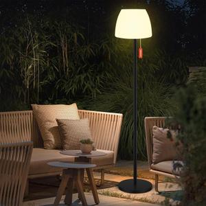Outdoor Floor Lamp Solar Outdoor Lamps for Patio Waterproof Shower Lamp,LED Cordless Floor Lamp with Light Sensor,Rechargeable Dimmable Floor Lamp Warm White+RGB Solar Lamp for for Garden