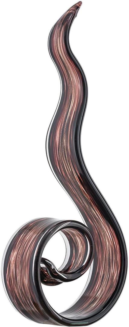 11.4" Tall Hand-Blown Glass Sculpture Murano-Style Sculpture Art Ornament Statue Figurines Home Decor Accent Piece Coastal Ocean Nautical Home Decor, Shelf, TV Stand, Tabletop Centerpieces, Wonderful Gift