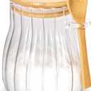 20oz Sugar Container with Bamboo Lid and Spoon,600 ml Sugar Bowl Glass Jar for Coffee Bar Accessories Coffee Canister Kitchen Decor (Large)