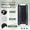 6inch Double Action Spring Hinges, Self Closing Door Hinges for Cafe Saloon Pub Swinging Doors, 201 Stainless Steel, Including Pins and Screws, 2 Pack, Black