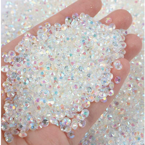 White Jelly Rhinestones for Bedazzling, 2-6 mm Flatback Gems for Crafts Clothing Clothes Tumblers Shoes Nails