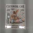 Easter Bunny Cafe Canvas Wall Art Framed 8x10, Vintage Rabbit Poster Prints for Coffee Station Bar Bakery Home Kitchen Decoration