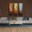 Wieco Art Extra Large Modern Contemporary Flowers Artwork 3 Panels Decorative 100% Hand Painted Gallery Wrapped Abstract Floral Oil Paintings on Canvas Wall Art Ready to Hang for Home Decor, 12x36inchx3pcs