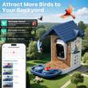 Smart Bird Feeder with Camera-Squirrel Proof & Weatherproof Outdoor Bird Watching Feeder with 2K HD AI Bird Identification for Garden & Backyard