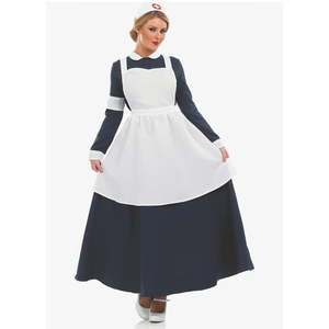 Fun Shack Florence Nightingale Costume - Civil War Nurse Apron, Vintage Nurse Uniform S