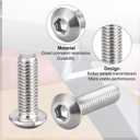 uxcell M8x35mm Machine Screws Hex Socket Round Head Screw 304 Stainless Steel Fasteners Bolts 10pcs