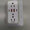 JcBlaon Outlet Extender Surge Protector - 6 Outlet Splitter with 4 USB Ports (2 USB C), Multiple Plug Expander Wall Charger, 3 Sided Multi Plug Wall Adapter Power Strip for Home Office Kitchen Travel (White)