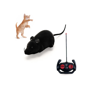 Remote Control Rat Mouse Cat Toy Realistic RC Fake Rat Mouse Toy Flocking Wireless Funny Chasing Electronic Interactive Cat Toys Prank Joke Scary Trick Rats for Cats Dogs Novelty (Black)