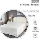 HIG Off-White Chic Full Bed Skirt - Easy Fit Scallop Edge Pleated Bedskirts, 14 Inch Drop Anti-Slip Dust Ruffle, Thick Fabric for Enhanced Privacy, Pre-Washed for Long-Lasting Use(N60022)