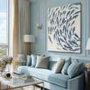 CHUDANHAO Blue and White Wall Decor Animal Decorative Paintings Fish Canvas Wall Art 30"x40" Office Decorations Artwork for Bedroom
