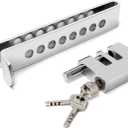 ECHOZONE General Car Anti-Theft Brake Clutch Lock, Heavy Duty Stainless Steel, Portable, Key Lock, Automotive Steering Wheel Locking Device, Silver