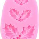 3 x Christmas Silicone Molds Christmas Tree Fondant Mold Christmas Bell Gingerbread Snowflake Reindeer Holly Leaves Molds For Xmas New Year Party Cake Cupcake Decoration Set Of 6