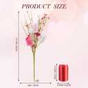 WDS WONDROUS 6Pcs Valentine's Day Artificial Flowers, 15.7 Inch Tulip Heart Stems with Pink White Berries for Vase Centerpiece, Wedding Home Decor